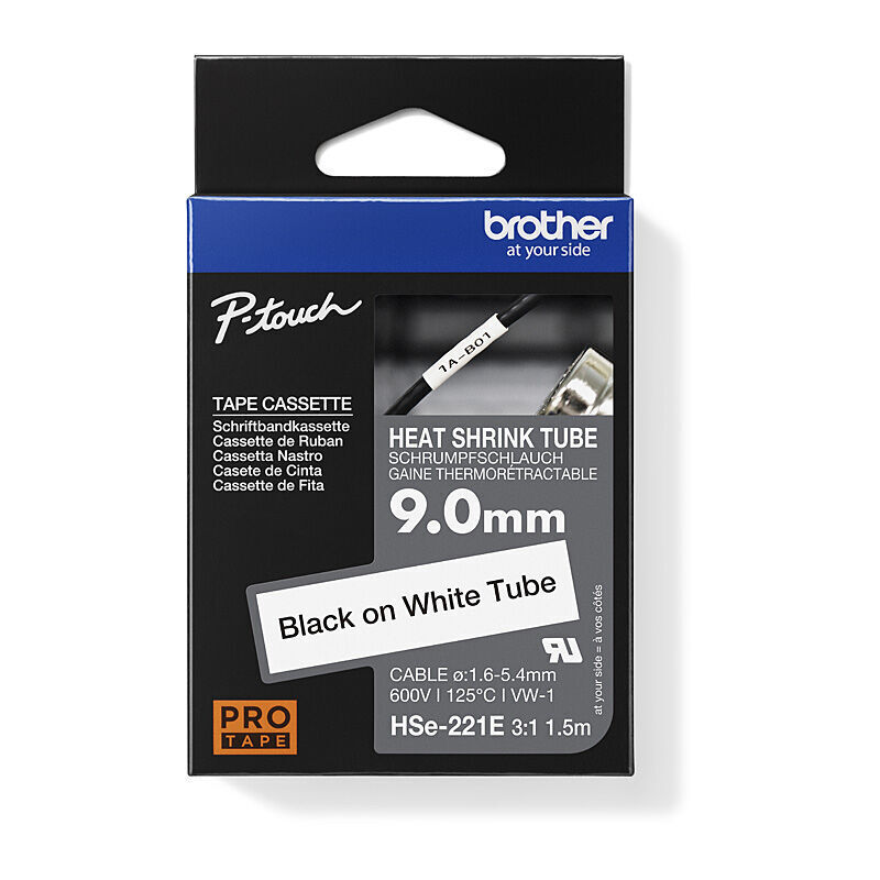 Brother tape black on white